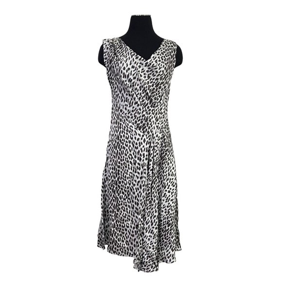 Ashley Fogel Dresses & Skirts - Ashley Fogel Animal Satin Midi Dress Size 10 Small NZ Designer Italian Fabric